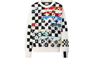 Свитер женский Louis Vuitton в клетку, белый