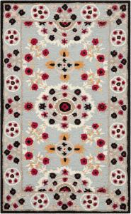 Ковер напольный SAFAVIEH, 61 x 92 см, Bellagio Collection Light Blue / Black BLG628B ручной работы из премиальной шерсти