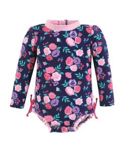Детский купальник-рашгард с цветочным принтом Hudson Baby, Navy bright pink floral