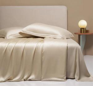 FULBHPRINT Комплект постельного белья из шелка FULBHPRINT дышащий гладкий Khaki9