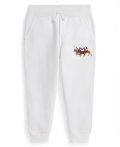Детские флисовые спортивные штаны Triple-Pony для мальчиков 2-7 лет Polo Ralph Lauren, White