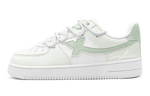 XTEP Кроссовки Air Force One Breathable Slip Cover Low Top для скейтбординга женские, белые, зеленые