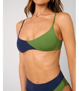 Женский топ с цветовыми блоками и завязками на спине WeWoreWhat, Mid blue/basil