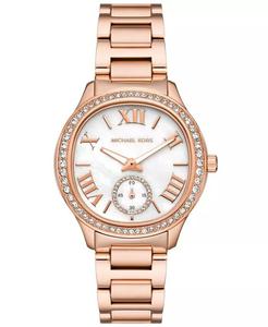 Женские часы Sage с тремя стрелками из нержавеющей стали цвета розового золота, 38 мм Michael Kors, розовый