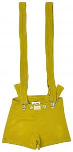 Хлопковые ребристые шорты Jean Paul Gaultier с нашивкой Gaultier и пряжками от комбинезона, зеленый