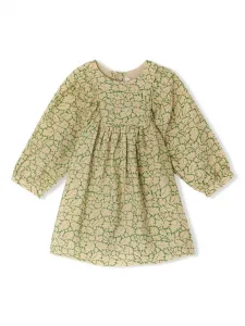 Присборенное платье с цветочным принтом Bonpoint, нейтральный