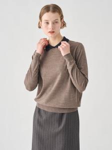 Двухцветная трикотажная рубашка-поло с длинными рукавами для священнослужителей | A4601 | 30 г