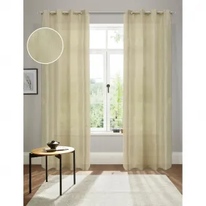 Штора Tursik с люверсами, 1 шт., непрозрачная, вид льна, полиэстер Andas, кремовый