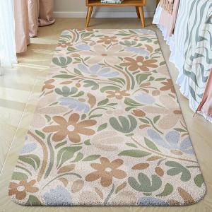 Dajiang Ковер 80х160 см из длинного ламельного ворса для спальни/гостиной, Winter Bedroom Warm Bedside Rug, Dazzling Garden