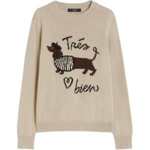 Weekend Max Mara свитер с вышивкой и круглым вырезом WEEKEND MaxMara, sand