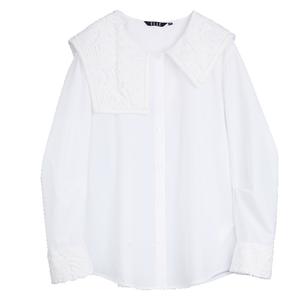 ELLE Рубашка Women's White Lapel Moderate