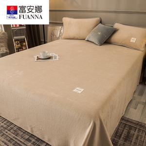 Fuanna Простыня 180х230 см из плюша, цвет Mokami, утолщенный молочный бархат, быстрый нагрев