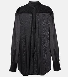 Рубашка свободного кроя из хлопка Toteme, черный