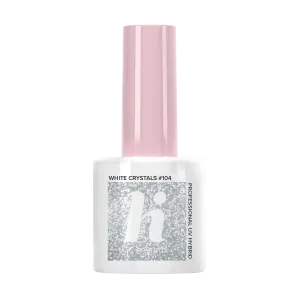 Веганский гибридный лак для ногтей 104 белых кристалла Hi Hybrid, 5 мл