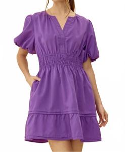 Фиолетовое платье с V-образным вырезом WISHLIST