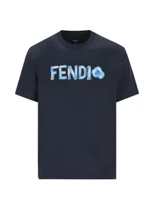 Футболка с принтом логотипа Fendi, синий