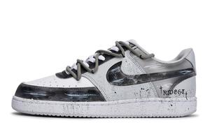 Nike Кроссовки Court Vision REGO Hot Dog, Cross Knight, износостойкие, низкие, для скейтбординга, мужские, черные, белые, серые