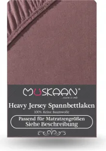 Простыня из плотного джерси с резинкой 180x200 см - 200x220 см + 40 см с пружинным блоком, 160 г/м², коричневая Müskaan