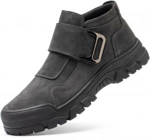 Ботинки QINGCOMFACAI с защищенным носком из стали для мужчин и женщин, устойчивые к проколам, противоскользящие, безопасные, комфортные, неразрушимые, с композитным носком для строителей и сварщиков, серый