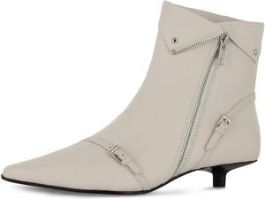 Женские ботильоны FSJ с низким каблуком, молния сбоку, заостренный носок, ремешки с пряжками, короткие ботинки, однотонные, для офиса и прогулок, размер 4-16 US, Grey White