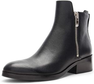 Женские туфли YDN Office с комфортной молнией, низким устойчивым каблуком, круглым носком, стильные, на каждый день, размеры 4-15 M US, Black