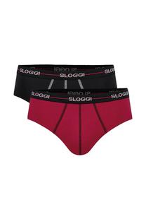 Набор мужских трусов, 2 шт. - Start midi C2P box, хлопок sloggi, цвет Schwarz Rot
