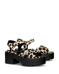 Женские сандалии на платформе с поворотным замком и массивным каблуком из телячьей кожи Tory Burch, черный