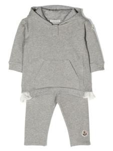 Moncler Enfant спортивный костюм с нашивкой-логотипом, серый