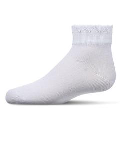 Вязаные крючком носки до щиколотки из мерсеризованного хлопка с оборками для маленьких девочек MeMoi, White