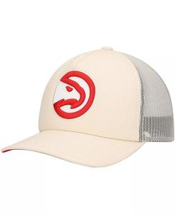 Мужская кремовая регулируемая кепка Atlanta Hawks Trucker Mitchell & Ness, бежевый