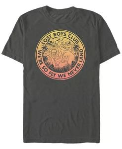 Мужская футболка с градиентной эмблемой «Питер Пэн Lost Boys Club» Disney, футболка с коротким рукавом Fifth Sun, серый