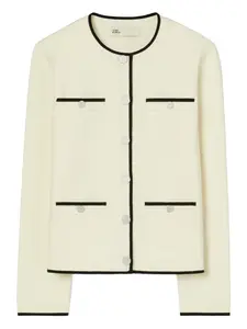 Кардиган Kendra на пуговицах Tory Burch, нейтральный