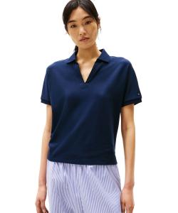 Поло с открытым воротником из лиоцелла, свободного кроя.