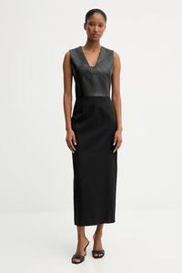 Платье из шерстяной смеси drumialda BOSS, черный