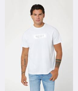 Футболка с тиснением Slim fit Guess Jeans, белый