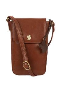 Маленькая кожаная сумка через плечо 'Buzz' Conkca London, коричневый