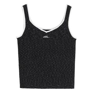Топ-майка женская с круглым вырезом, умеренно прямого кроя ELLE, черный