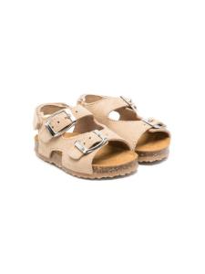 Pèpè замшевые сандалии с двумя пряжками, нейтральный цвет