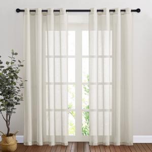 Шторы с эффектом натурального льна NICETOWN, белый
