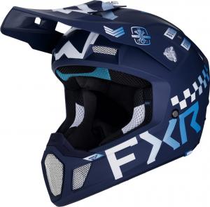 Мотокроссовый шлем FXR clutch gladiator 2024, Blue/White/Blue