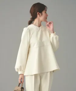 Блузка с пышной баской United Arrows, цвет Off White