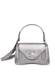 Мини-сумка-тоут из кожи C-Me Coccinelle, серый