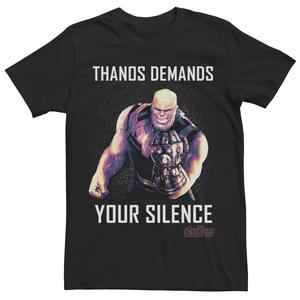 Мужская футболка с рисунком Marvel Avengers Infinity War Thanos Silence Licensed Character