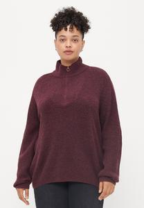 Джемпер Vero Moda Curve VMCPLAZA ZIPPER , Winetasting Melange/Bordeaux