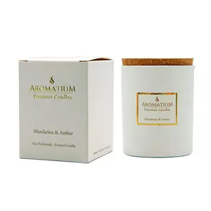 Ароматическая свеча Premium Candles Mandarina & Ambar Aromatium, 140 g
