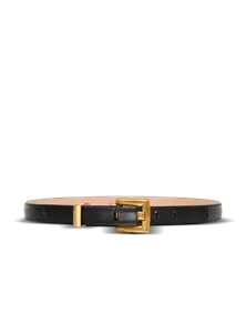 Кожаный ремень Anthem из телячьей кожи Balmain, черный