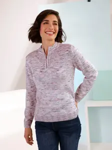 Свитер с воротником стойкой Classic Basics "Пуловер", розовый