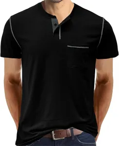 Мужская футболка-поло с коротким рукавом, легкая, хлопковая, с карманами KGKQHKQ