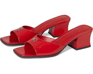 Туфли COACH Sculpted C Leather Block Heel Sandals, цвет Sport Red