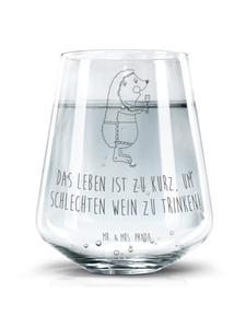 Бокал для вина с изображением ежика и надписью на прозрачном фоне Mr. & Mrs. Panda